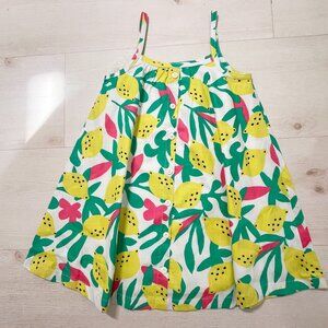 Hanna Andersson Girls Sleeveless Lemon Summer Dress Size 4